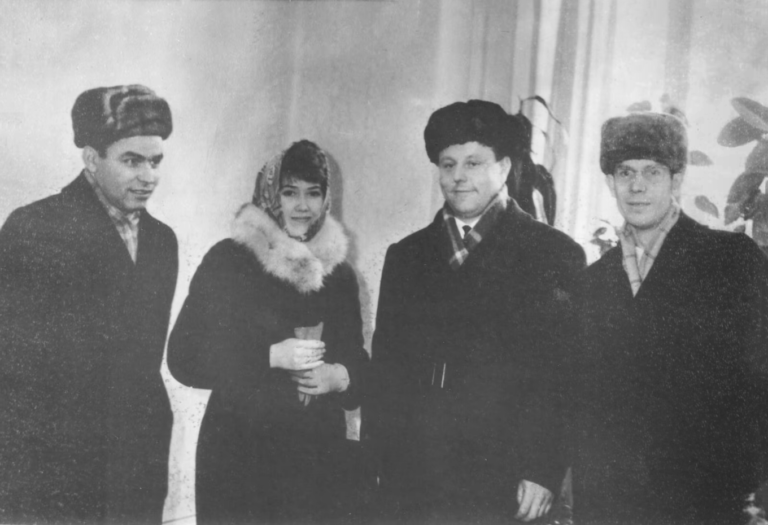 Б. Сачанка, В. Пташнікава, І. Пташнікаў, І. Чыгрынаў, 1964 г.